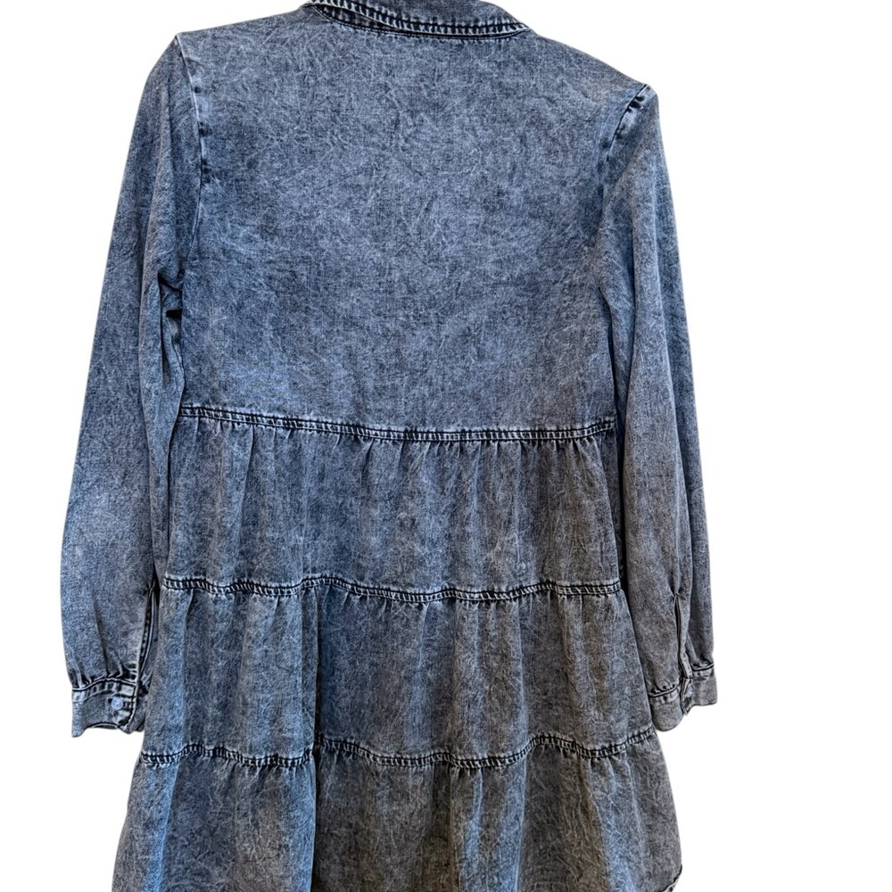 Elegant Long Sleeve Gray Dress - Picture 3 of 5